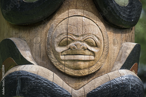 Tableau sur toile Totem Pole Detail, Sitka, Alaska