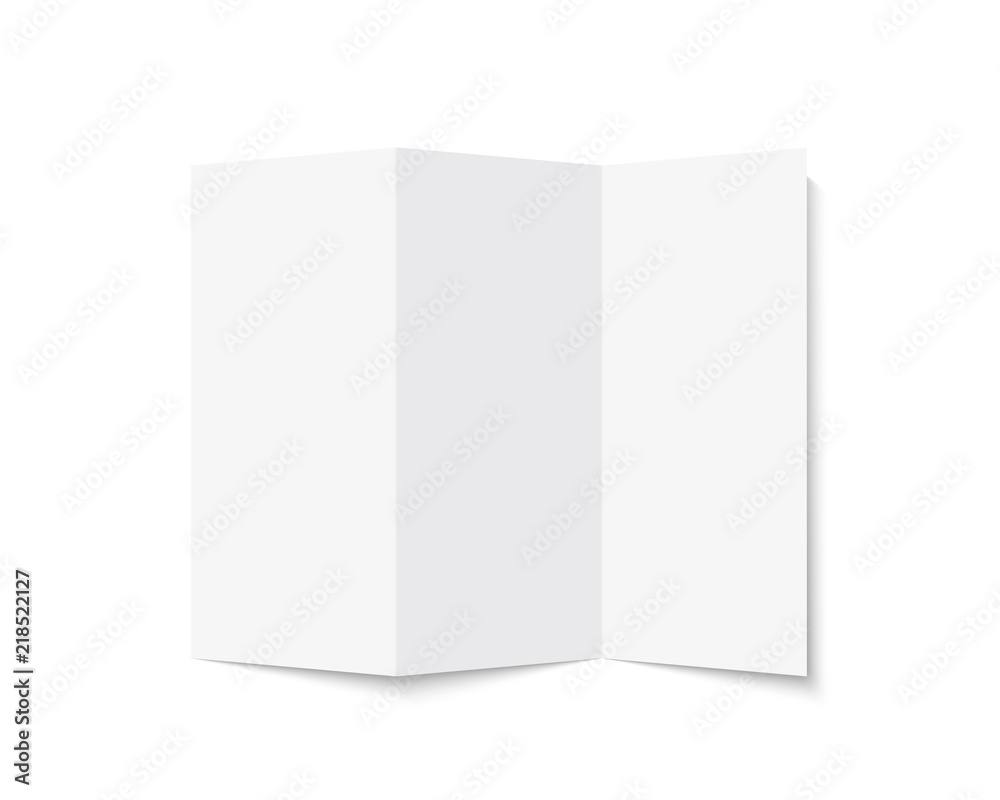 Brochure mock up. Realistic rendering blank tri-fold paper brochure. Brochure mock up. Realistic rendering blank tri-fold paper brochure.