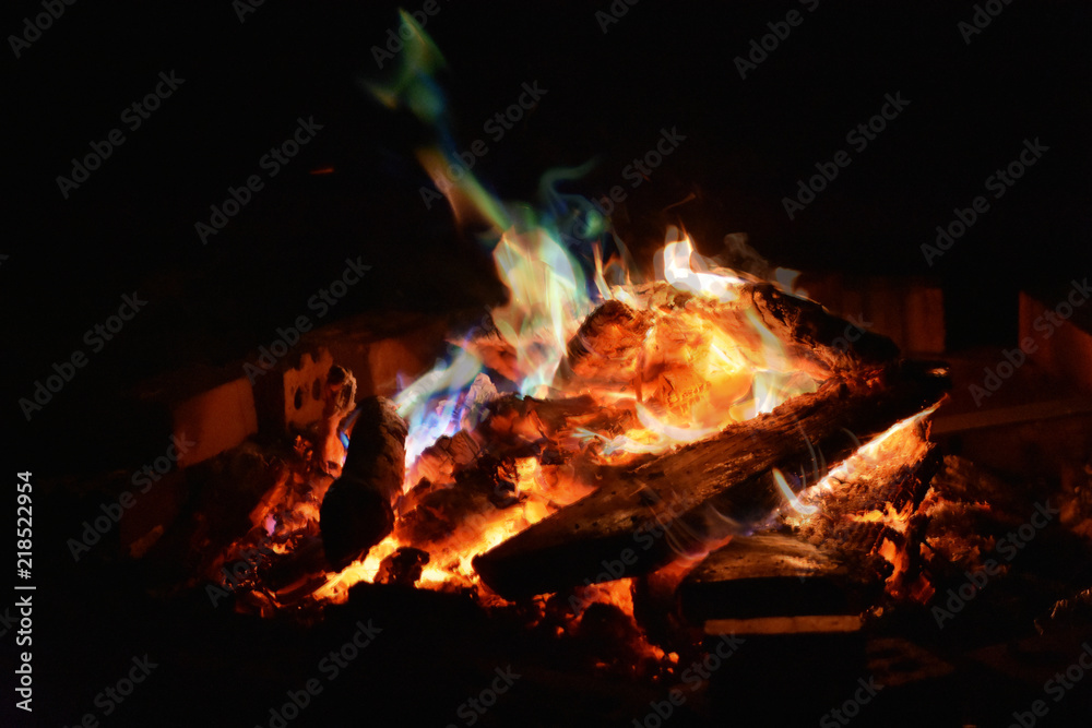 Fire in small fire pit Fire in small fire pit