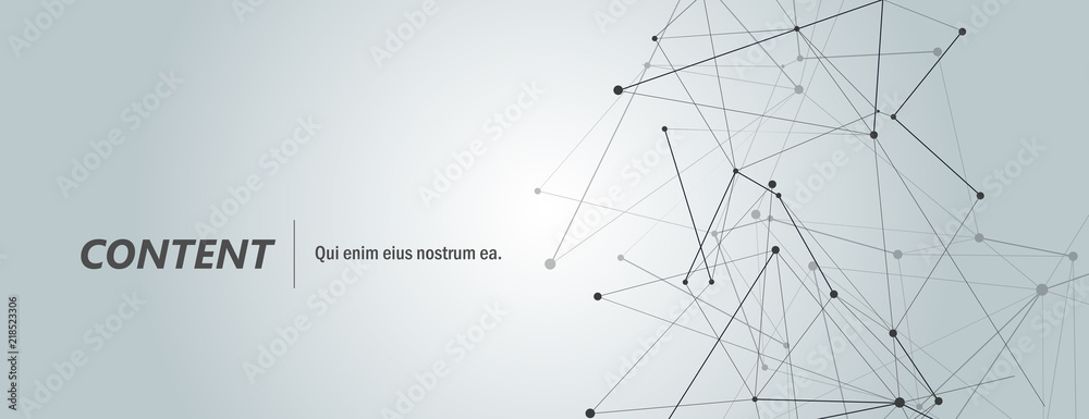 Chemistry, medicine, science and technology geometric abstract background. Molecular connected lines with dots. Polygonal futuristic structure on horizontal illustration