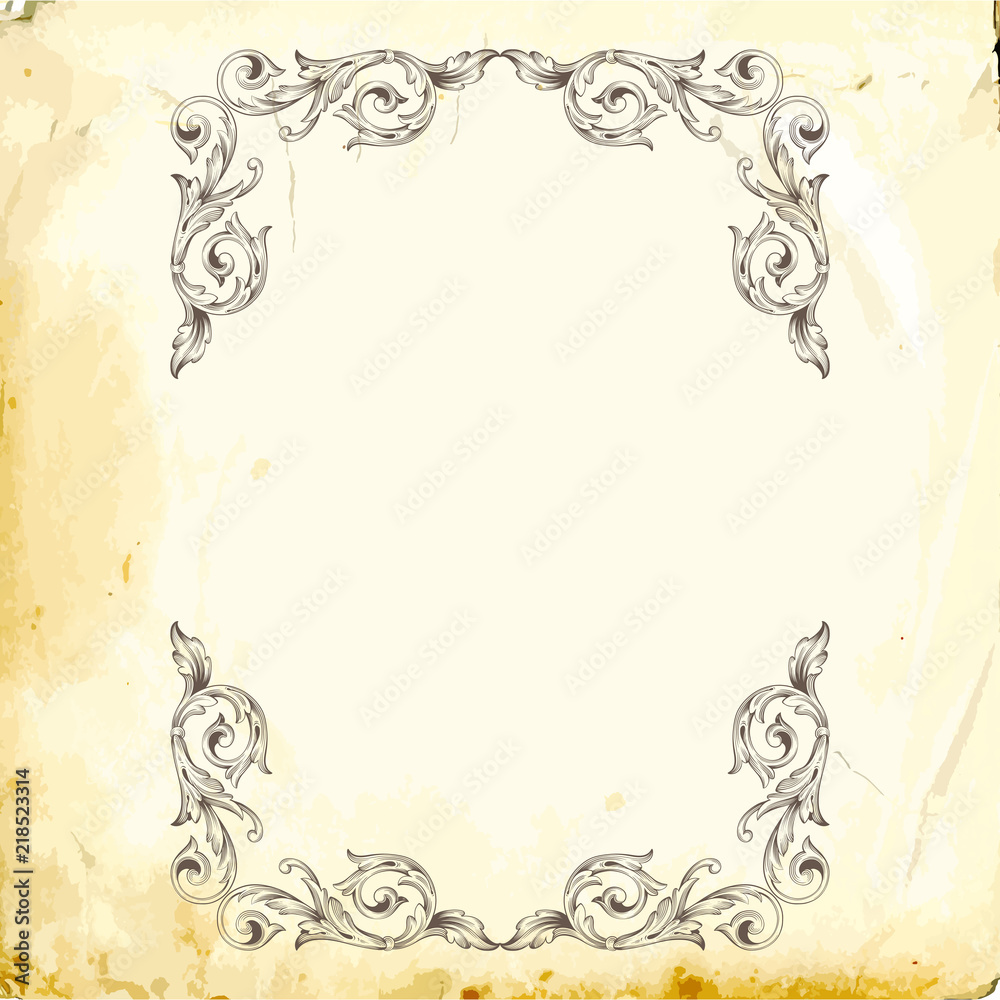 Vector baroque of vintage elements for design. 