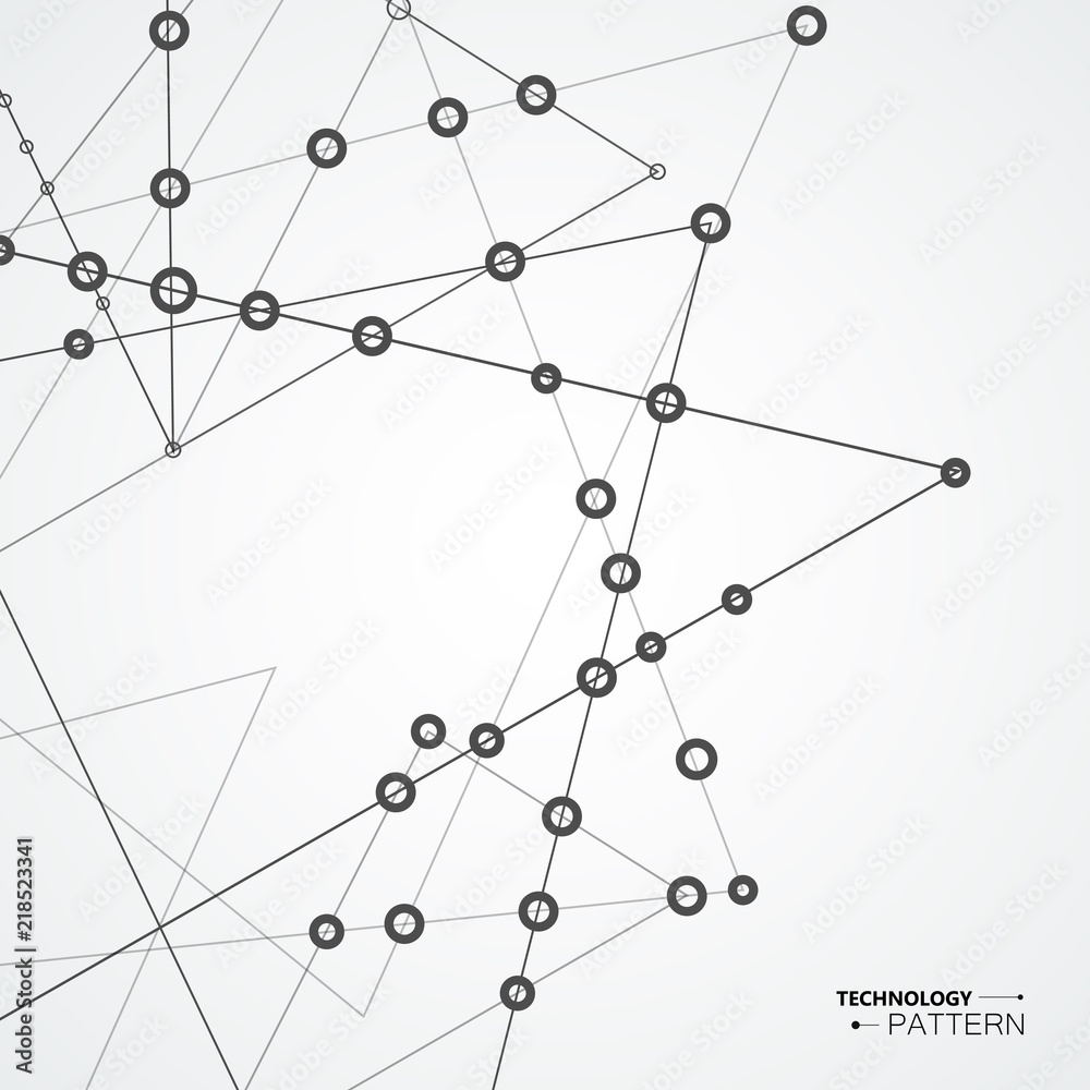 Vector connecting dots and lines, network geometric design with abstract background Vector connecting dots and lines, network geometric design with abstract background