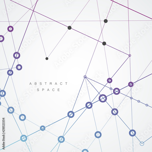 Vector connecting dots and lines  network geometric design with abstract background