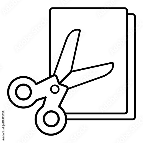 Scissors paper icon. Outline illustration of scissors paper vector icon for web