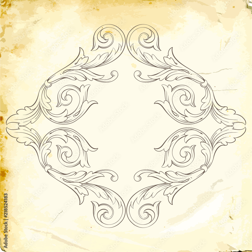 Fototapeta premium Vector baroque of vintage elements for design. 