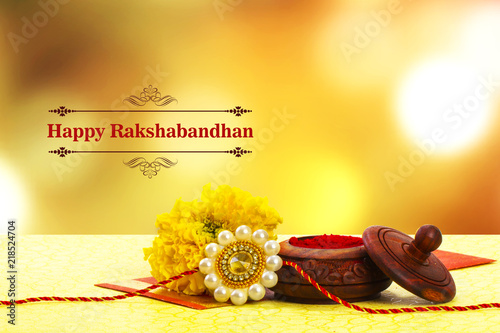 Raksha bandhan Close up of rakhi with kumkum