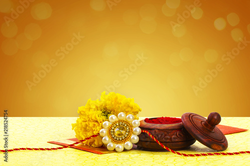 Fotografie Raksha bandhan Close up of rakhi with kumkum