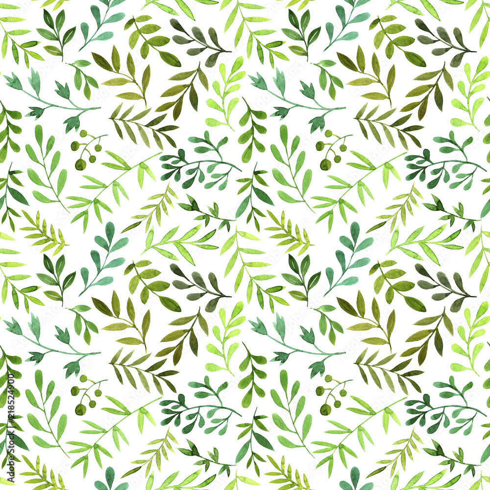 seamless pattern with watercolor fern leaves seamless pattern with watercolor fern leaves