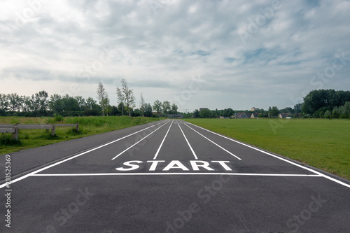 Starting line of a stadium track