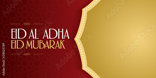 Eid Al Adha Creative line typograpghy. Feast of the Sacrifice Greeting Card.