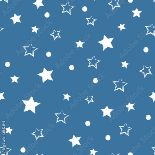 Beautiful Star Pattern. Endless Shape. Christmas Background.