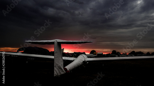 Sunset at an airfield