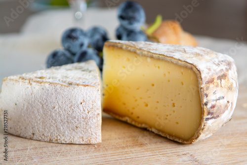French hard cow or goat cheese Tomme or Tome, produced in French Alps