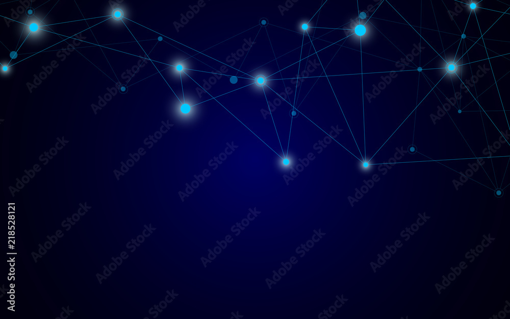 Abstract connecting dots and lines. Connection science and technology background. Abstract connecting dots and lines. Connection science and technology background.
