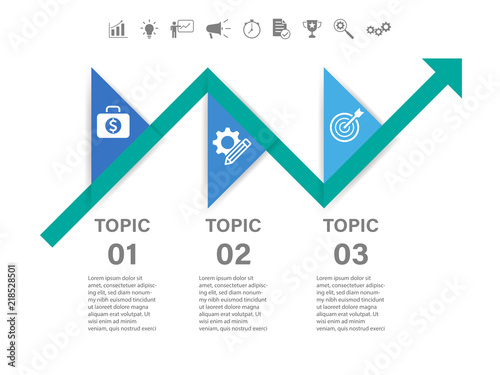 3 Steps arrow infographic