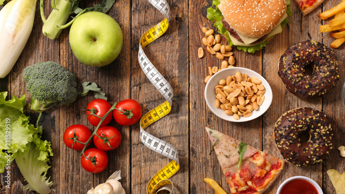 health food or junk food concept