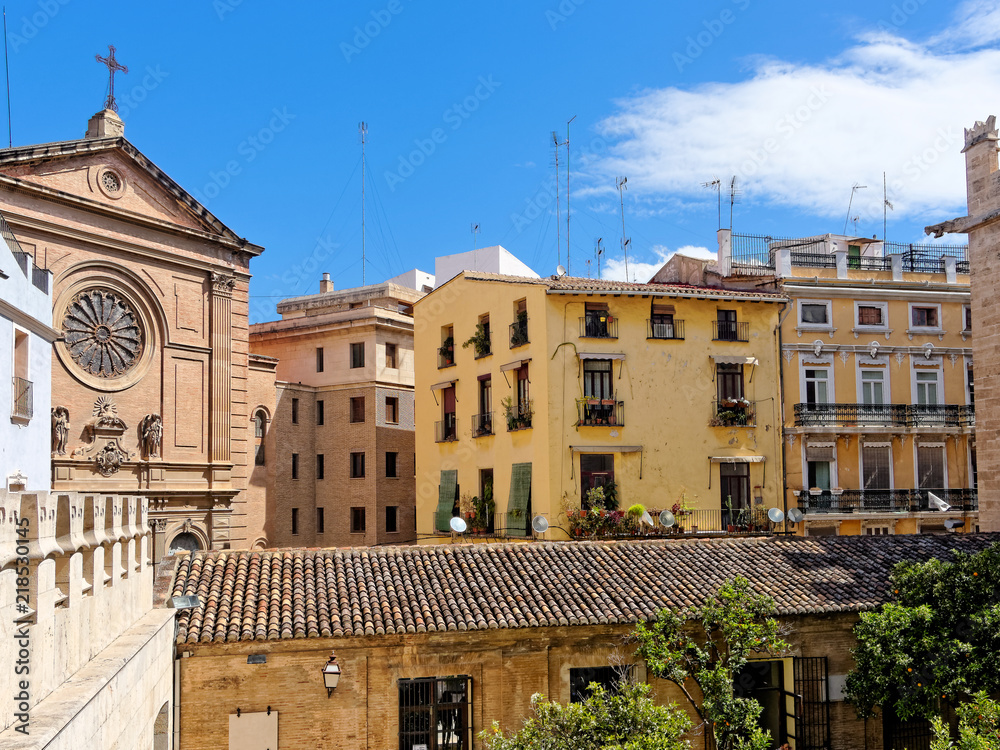 Fototapeta premium Historic buildings in Valencia, Spain.