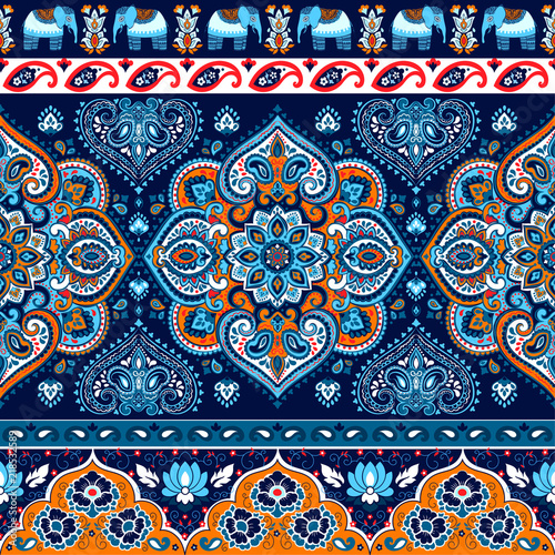 Bohemian Indian Mandala print. Vintage Henna tattoo style