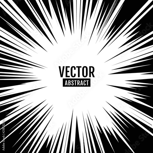 Explosion vector illustration. Comic Radial Speed Lines Background. 