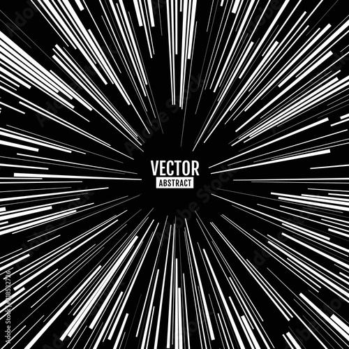 Explosion vector illustration. Comic Radial Speed Lines Background. 