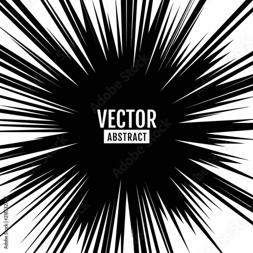Explosion vector illustration. Comic Radial Speed Lines Background. 
