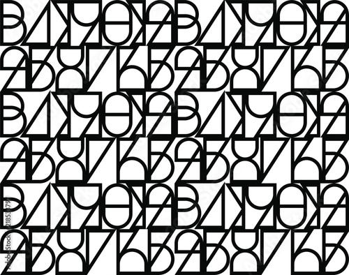 Geometric numbers seamless pattern