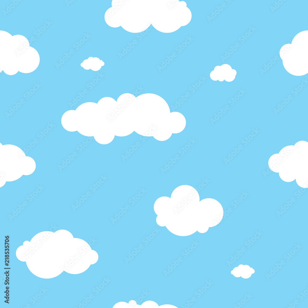  Sky seamless pattern, vector illustration.