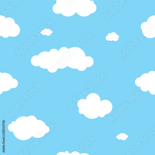  Sky seamless pattern, vector illustration.
