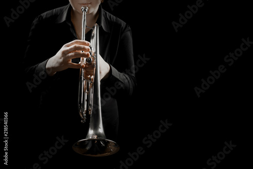 Trumpet player brass orchestra instrument