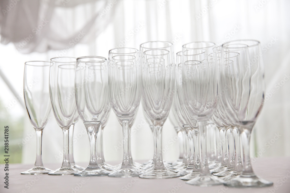 a lot of clean wine glasses a lot of clean wine glasses