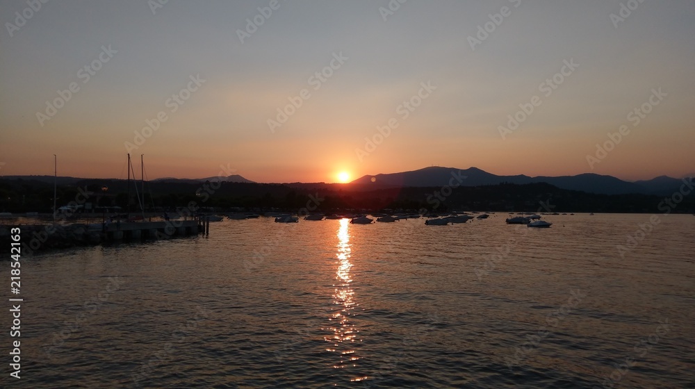 Manerba, Gardasee, Hafen, Sonnenuntergang, Abend, Romantik, romantisch