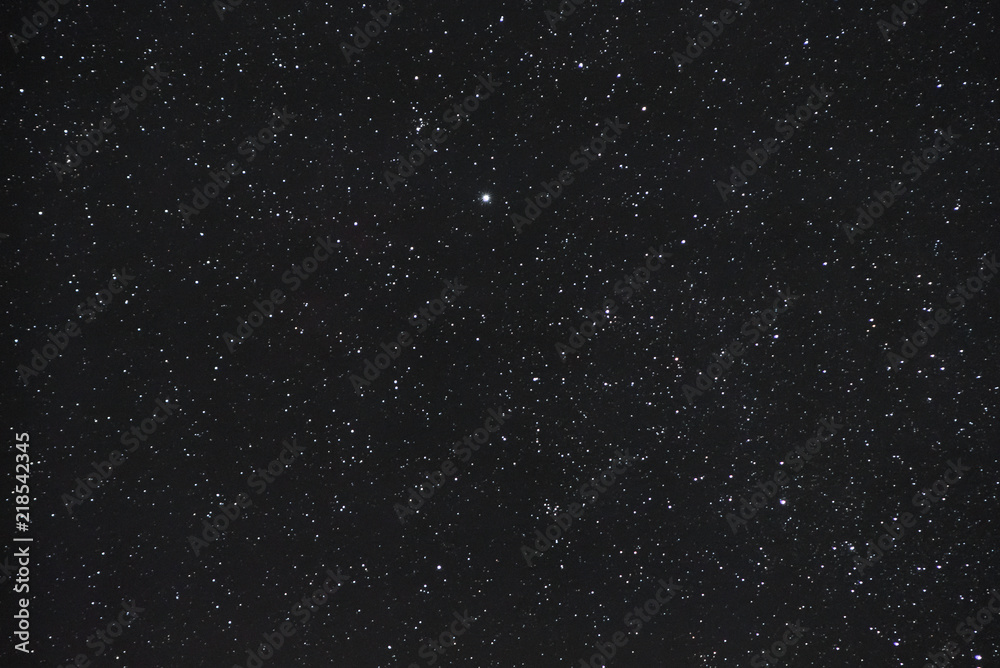 Collection of stars in the black night sky without milky way