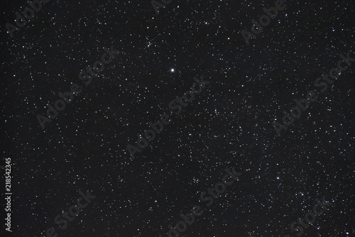 Collection of stars in the black night sky without milky way