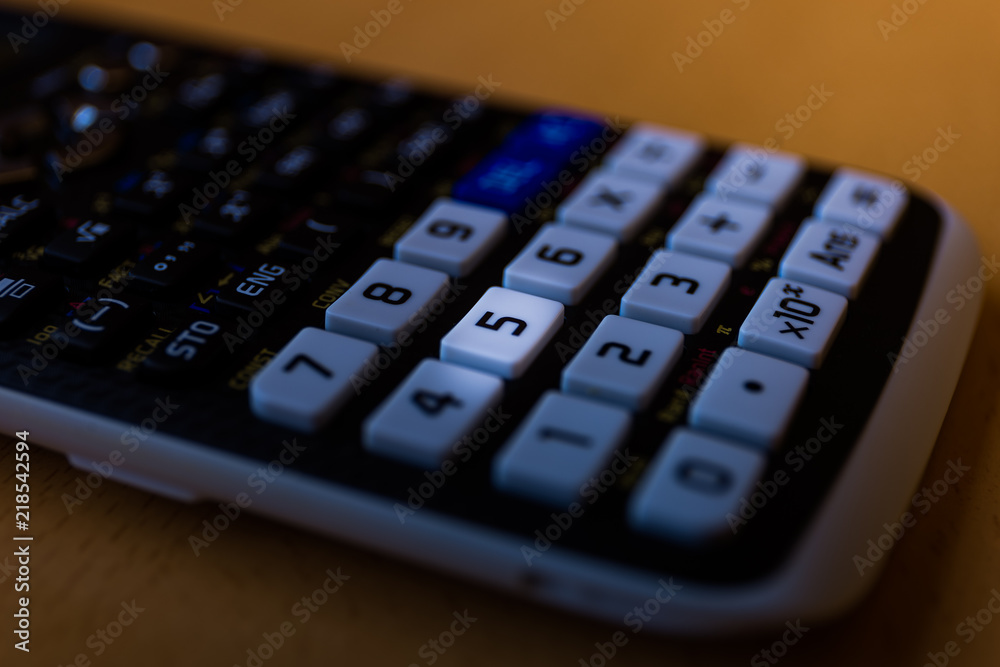 Key number five of the keyboard of a scientific calculator Key number five of the keyboard of a scientific calculator