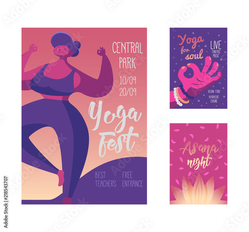 Yoga Vibes Colorful Concept Poster with Lettering Stock Vector -  Illustration of lifestyle, body: 128410502