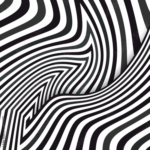 Abstract striped background. Optical illusion. Vector illustration