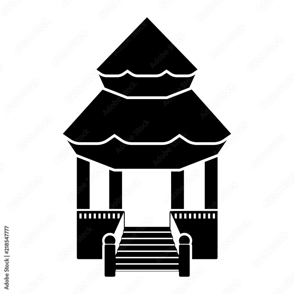 Traditional asian building icon