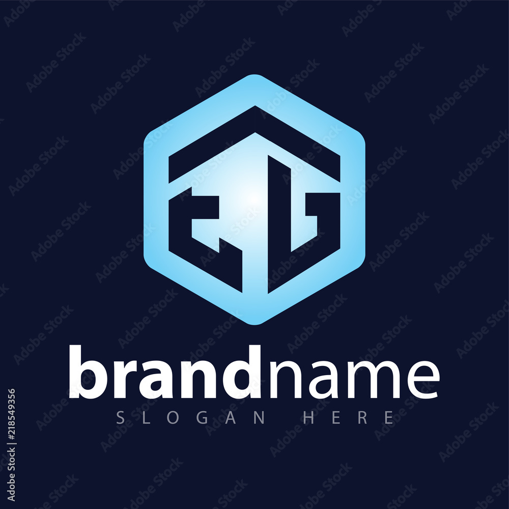 E G Initial letter hexagonal logo vector Stock Vector | Adobe Stock
