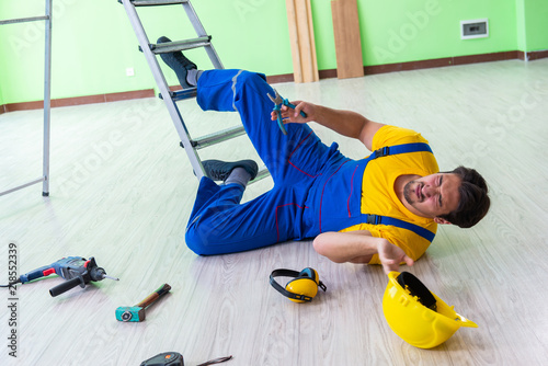 Injured worker at the work site