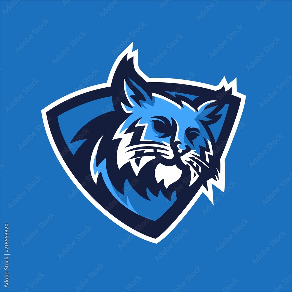 Fototapeta bobcat/lynx esport gaming mascot logo template