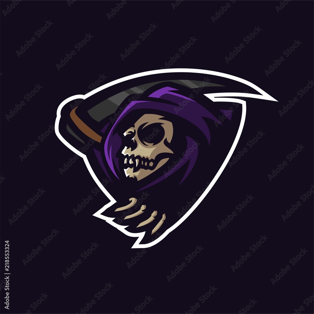 grim reaper esport gaming mascot logo template Stock Vector | Adobe Stock