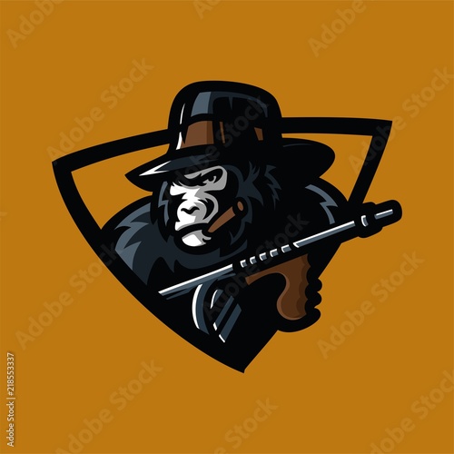 mafia gorilla esport gaming mascot logo template