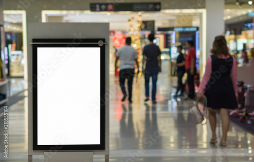 Blank billboard posters in the airport,Empty advertising billboard at aerodrome.