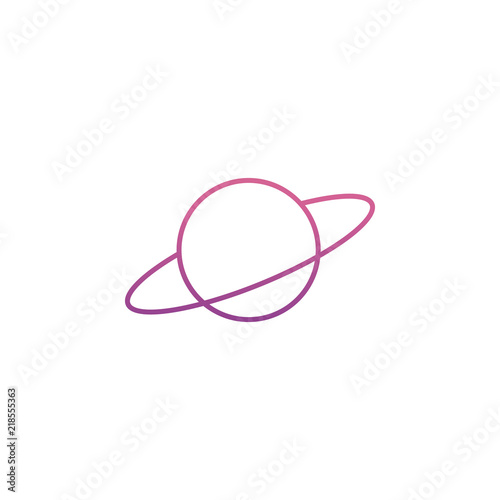 planet Saturn icon in Neon style