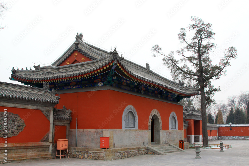 Zhengjue Temple architecture landscape in Old summer palace ruins park, Beijing, China Zhengjue Temple architecture landscape in Old summer palace ruins park, Beijing, China