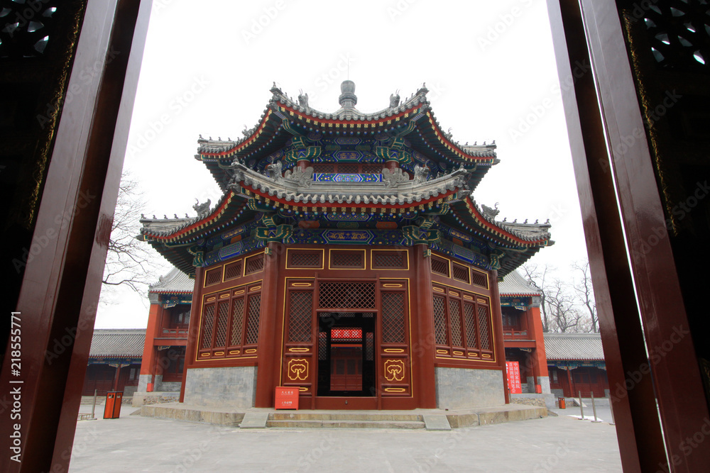 Manjusri Pavilion in the Zhengjue Temple in Old summer palace ruins park, Beijing, China Manjusri Pavilion in the Zhengjue Temple in Old summer palace ruins park, Beijing, China
