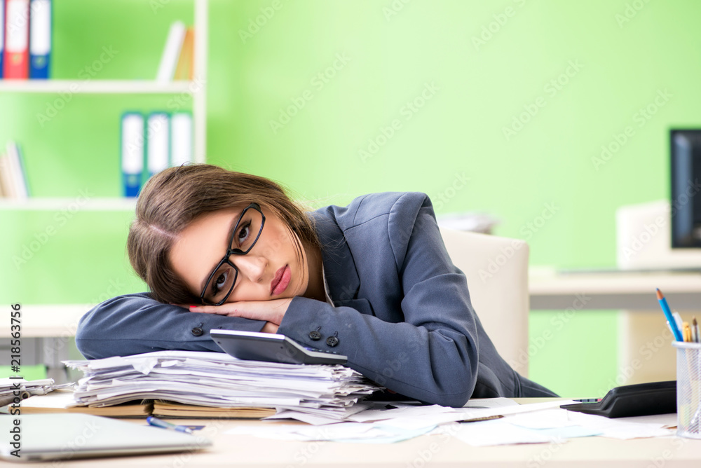 Female financial manager working in the office Female financial manager working in the office