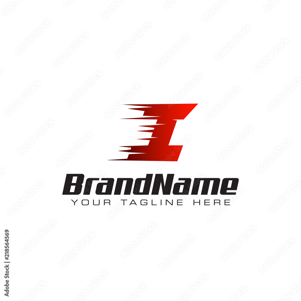 Fototapeta premium Letter Initial I Speed Logo Design Template