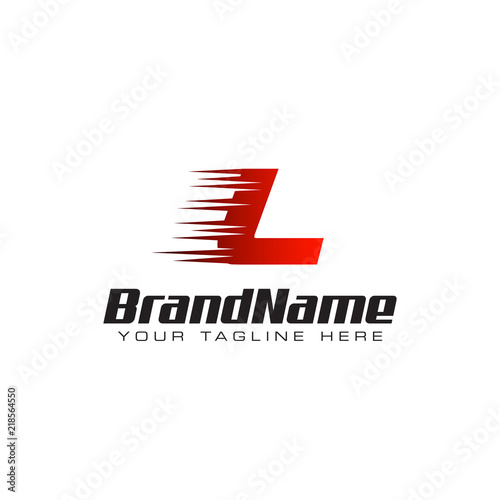 Letter Initial L Speed Logo Design Template