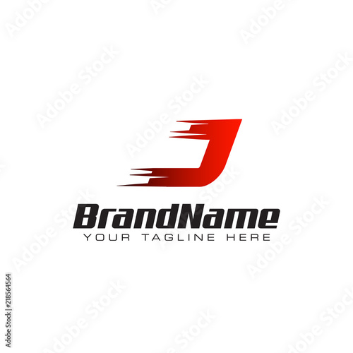 Letter Initial J Speed Logo Design Template